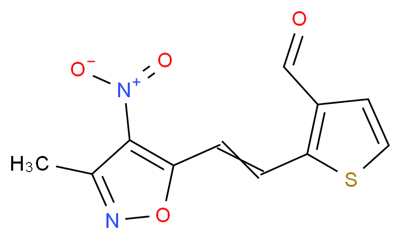 2-[2-(3-methyl-4-nitroisoxazol-5-yl)vinyl]thiophene-3-carboxaldehyde_Molecular_structure_CAS_)