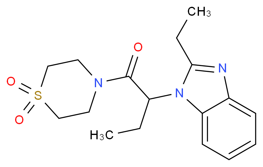 1-{1-[(1,1-dioxido-4-thiomorpholinyl)carbonyl]propyl}-2-ethyl-1H-benzimidazole_Molecular_structure_CAS_)