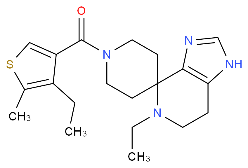 5-ethyl-1'-[(4-ethyl-5-methyl-3-thienyl)carbonyl]-1,5,6,7-tetrahydrospiro[imidazo[4,5-c]pyridine-4,4'-piperidine]_Molecular_structure_CAS_)