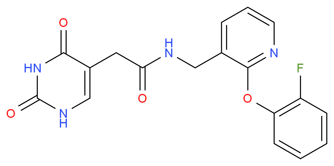 2-(2,4-dioxo-1,2,3,4-tetrahydropyrimidin-5-yl)-N-{[2-(2-fluorophenoxy)pyridin-3-yl]methyl}acetamide_Molecular_structure_CAS_)