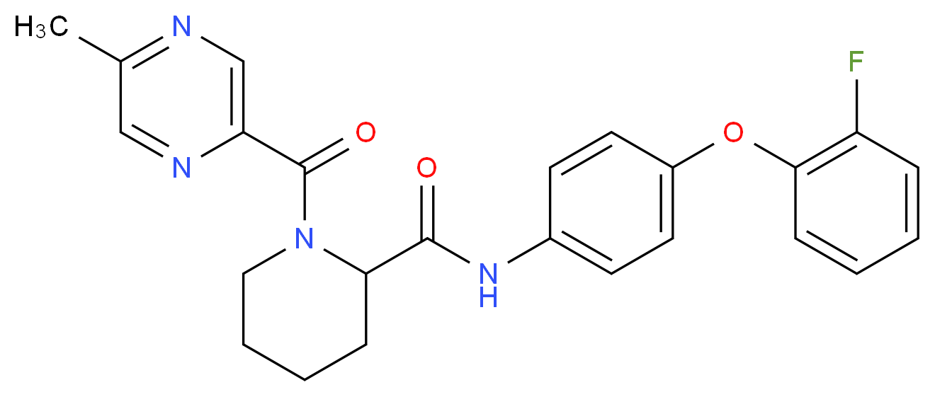 N-[4-(2-fluorophenoxy)phenyl]-1-[(5-methyl-2-pyrazinyl)carbonyl]-2-piperidinecarboxamide_Molecular_structure_CAS_)