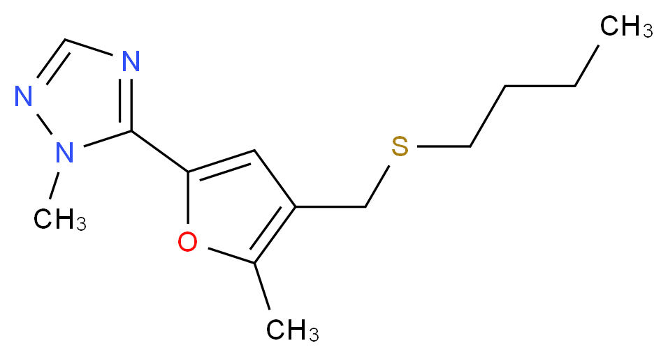 5-{4-[(butylthio)methyl]-5-methyl-2-furyl}-1-methyl-1H-1,2,4-triazole_Molecular_structure_CAS_)