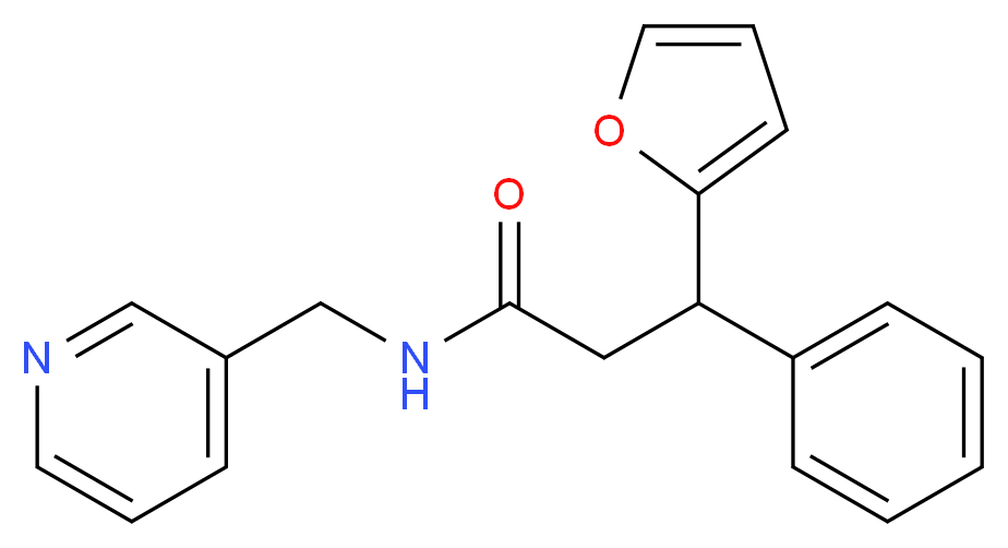 3-(2-furyl)-3-phenyl-N-(pyridin-3-ylmethyl)propanamide_Molecular_structure_CAS_)