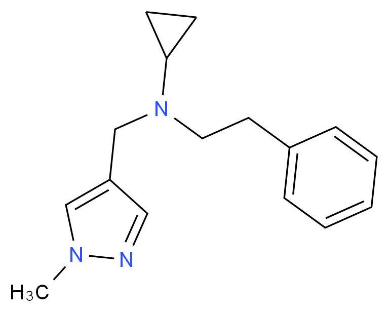 N-[(1-methyl-1H-pyrazol-4-yl)methyl]-N-(2-phenylethyl)cyclopropanamine_Molecular_structure_CAS_)