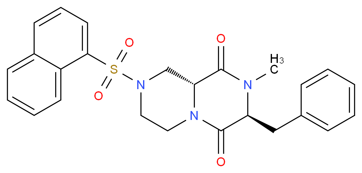 (3S,9aR)-3-benzyl-2-methyl-8-(1-naphthylsulfonyl)tetrahydro-2H-pyrazino[1,2-a]pyrazine-1,4(3H,6H)-dione_Molecular_structure_CAS_)