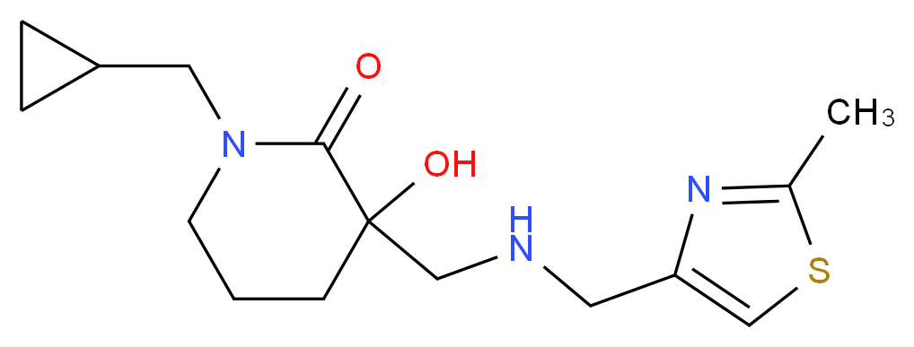 1-(cyclopropylmethyl)-3-hydroxy-3-({[(2-methyl-1,3-thiazol-4-yl)methyl]amino}methyl)-2-piperidinone_Molecular_structure_CAS_)