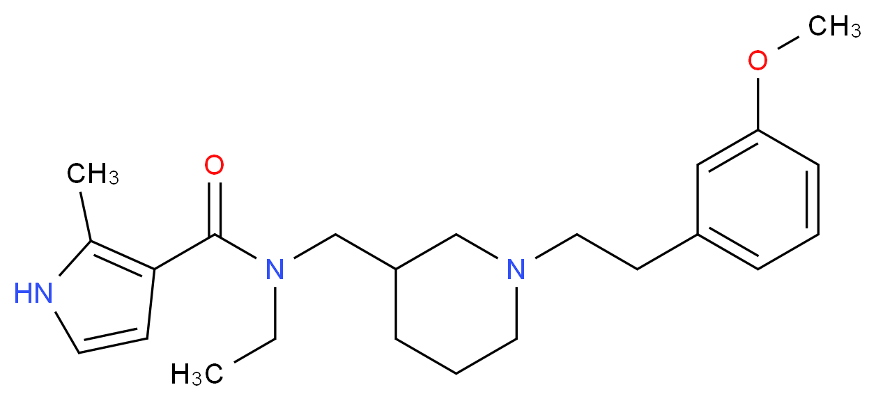 N-ethyl-N-({1-[2-(3-methoxyphenyl)ethyl]piperidin-3-yl}methyl)-2-methyl-1H-pyrrole-3-carboxamide_Molecular_structure_CAS_)