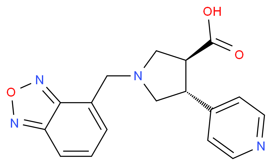 (3S*,4R*)-1-(2,1,3-benzoxadiazol-4-ylmethyl)-4-pyridin-4-ylpyrrolidine-3-carboxylic acid_Molecular_structure_CAS_)