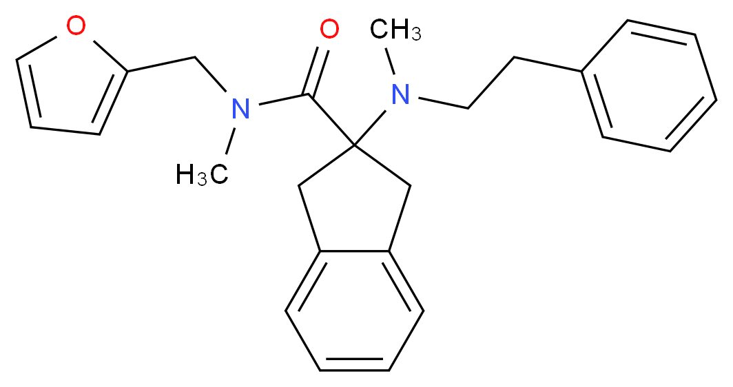 N-(2-furylmethyl)-N-methyl-2-[methyl(2-phenylethyl)amino]-2-indanecarboxamide_Molecular_structure_CAS_)