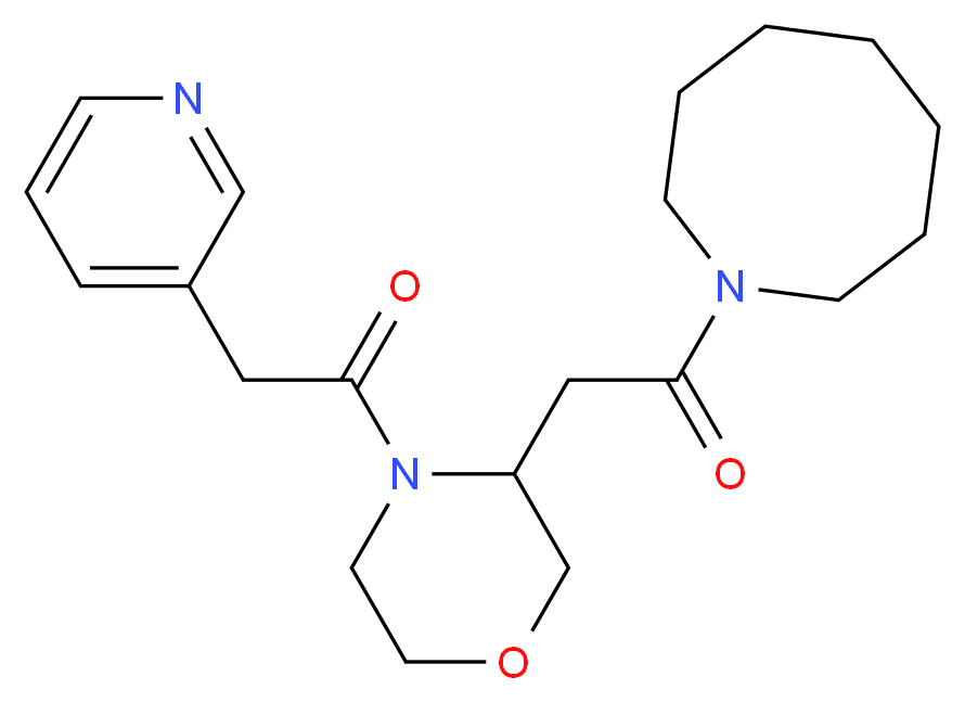 1-{[4-(3-pyridinylacetyl)-3-morpholinyl]acetyl}azocane_Molecular_structure_CAS_)