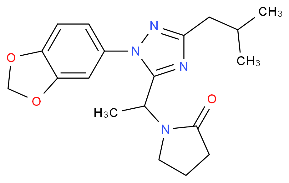 1-{1-[1-(1,3-benzodioxol-5-yl)-3-isobutyl-1H-1,2,4-triazol-5-yl]ethyl}pyrrolidin-2-one_Molecular_structure_CAS_)