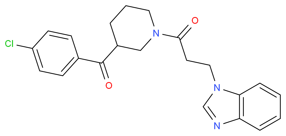 {1-[3-(1H-benzimidazol-1-yl)propanoyl]-3-piperidinyl}(4-chlorophenyl)methanone_Molecular_structure_CAS_)