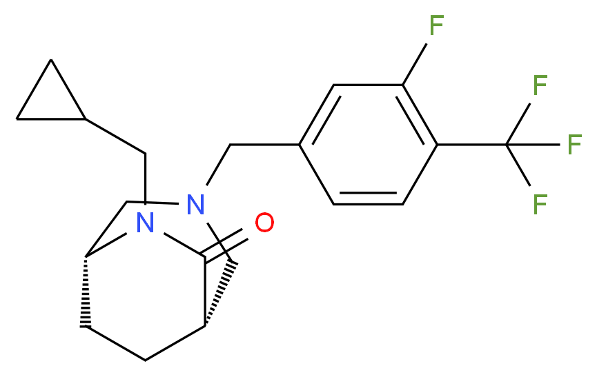 (1S*,5R*)-6-(cyclopropylmethyl)-3-[3-fluoro-4-(trifluoromethyl)benzyl]-3,6-diazabicyclo[3.2.2]nonan-7-one_Molecular_structure_CAS_)