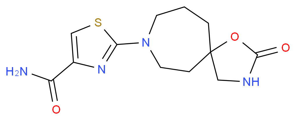 2-(2-oxo-1-oxa-3,8-diazaspiro[4.6]undec-8-yl)-1,3-thiazole-4-carboxamide_Molecular_structure_CAS_)