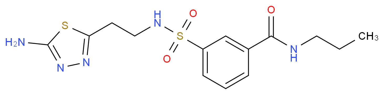 3-({[2-(5-amino-1,3,4-thiadiazol-2-yl)ethyl]amino}sulfonyl)-N-propylbenzamide_Molecular_structure_CAS_)