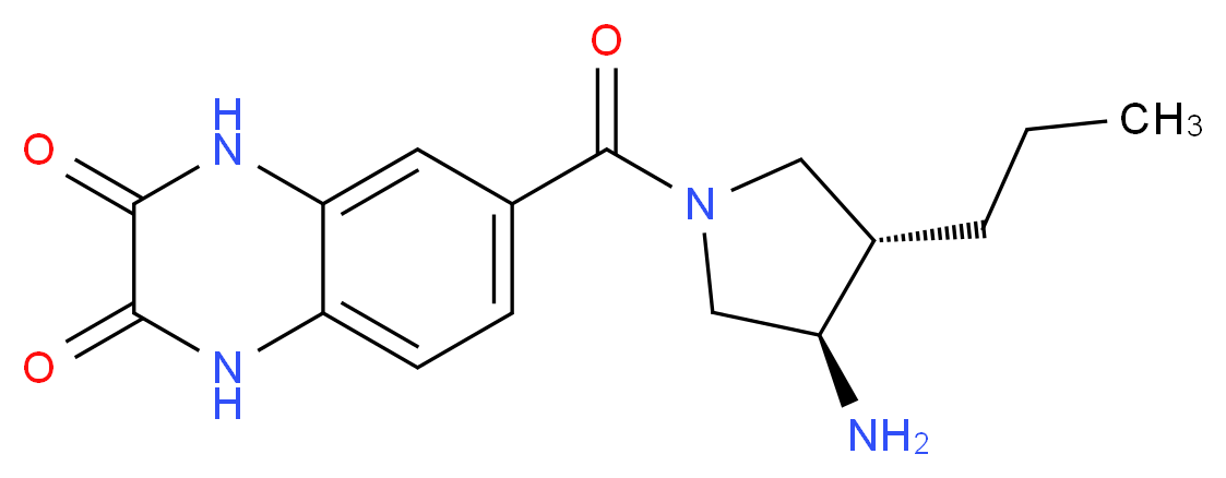 6-{[(3R*,4S*)-3-amino-4-propylpyrrolidin-1-yl]carbonyl}-1,4-dihydroquinoxaline-2,3-dione_Molecular_structure_CAS_)