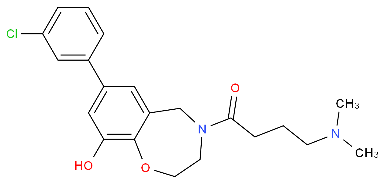 7-(3-chlorophenyl)-4-[4-(dimethylamino)butanoyl]-2,3,4,5-tetrahydro-1,4-benzoxazepin-9-ol_Molecular_structure_CAS_)