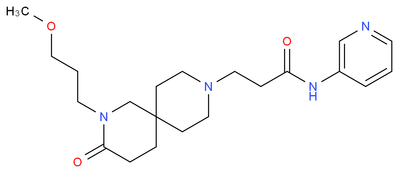 3-[2-(3-methoxypropyl)-3-oxo-2,9-diazaspiro[5.5]undec-9-yl]-N-pyridin-3-ylpropanamide_Molecular_structure_CAS_)