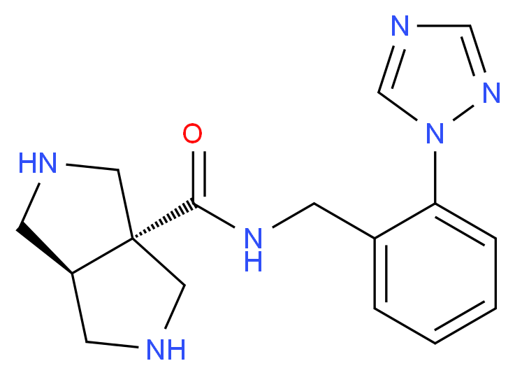 cis-N-[2-(1H-1,2,4-triazol-1-yl)benzyl]hexahydropyrrolo[3,4-c]pyrrole-3a(1H)-carboxamide_Molecular_structure_CAS_)