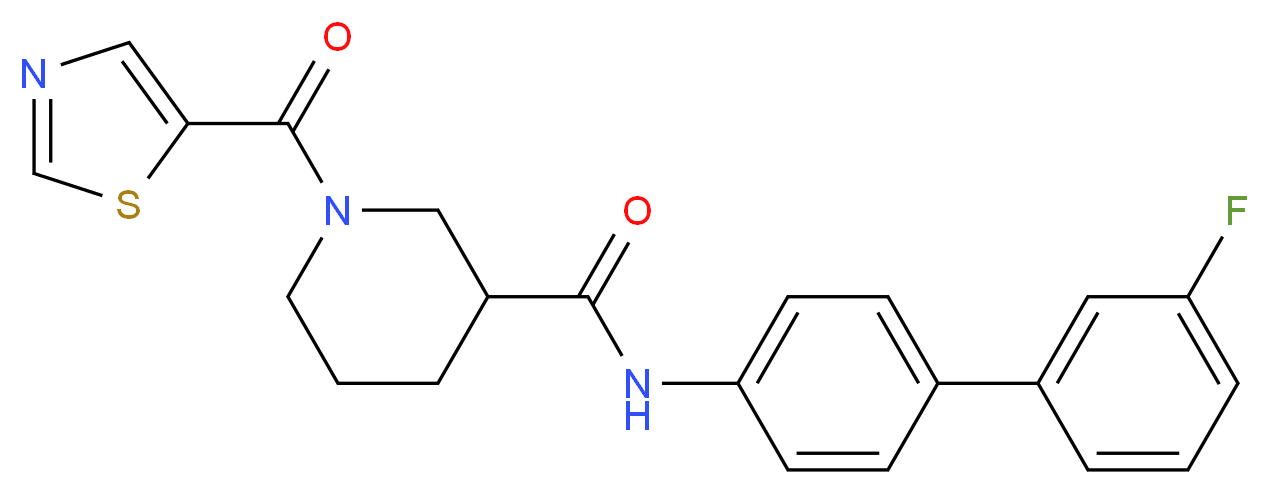 N-(3'-fluoro-4-biphenylyl)-1-(1,3-thiazol-5-ylcarbonyl)-3-piperidinecarboxamide_Molecular_structure_CAS_)