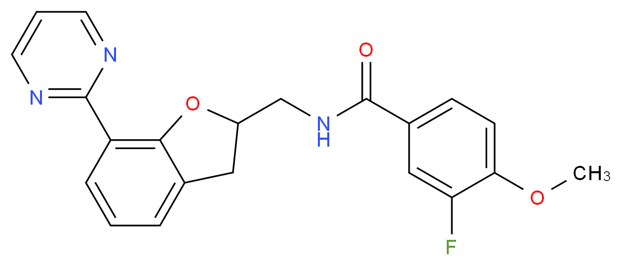 3-fluoro-4-methoxy-N-{[7-(2-pyrimidinyl)-2,3-dihydro-1-benzofuran-2-yl]methyl}benzamide_Molecular_structure_CAS_)