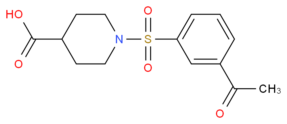 1-[(3-acetylphenyl)sulfonyl]piperidine-4-carboxylic acid_Molecular_structure_CAS_)
