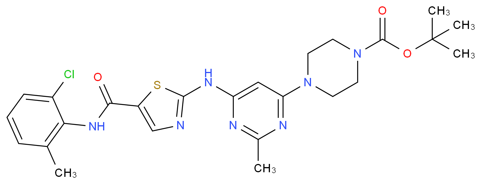 N-Boc-N-deshydroxyethyl Dasatinib_Molecular_structure_CAS_1159977-13-5)