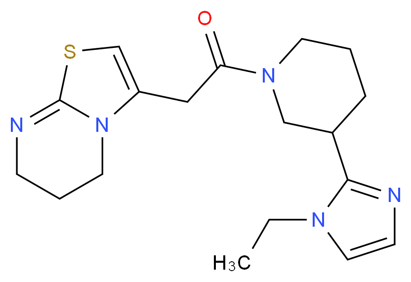 3-{2-[3-(1-ethyl-1H-imidazol-2-yl)-1-piperidinyl]-2-oxoethyl}-6,7-dihydro-5H-[1,3]thiazolo[3,2-a]pyrimidine_Molecular_structure_CAS_)
