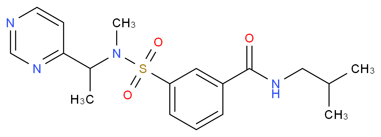 N-isobutyl-3-{[methyl(1-pyrimidin-4-ylethyl)amino]sulfonyl}benzamide_Molecular_structure_CAS_)