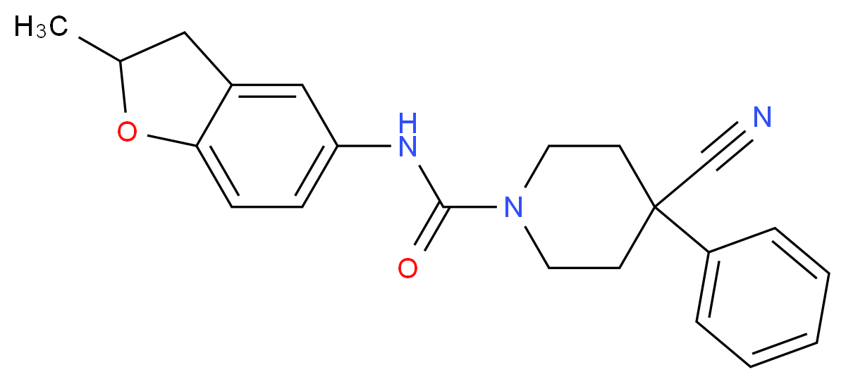 4-cyano-N-(2-methyl-2,3-dihydro-1-benzofuran-5-yl)-4-phenylpiperidine-1-carboxamide_Molecular_structure_CAS_)