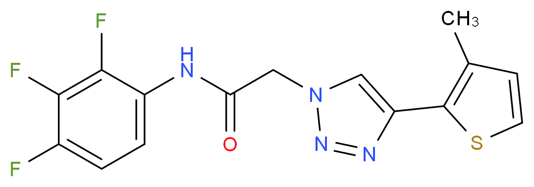 2-[4-(3-methyl-2-thienyl)-1H-1,2,3-triazol-1-yl]-N-(2,3,4-trifluorophenyl)acetamide_Molecular_structure_CAS_)