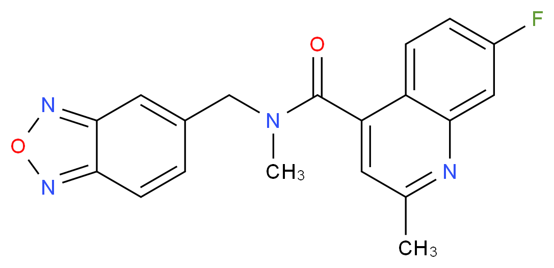 N-(2,1,3-benzoxadiazol-5-ylmethyl)-7-fluoro-N,2-dimethyl-4-quinolinecarboxamide_Molecular_structure_CAS_)