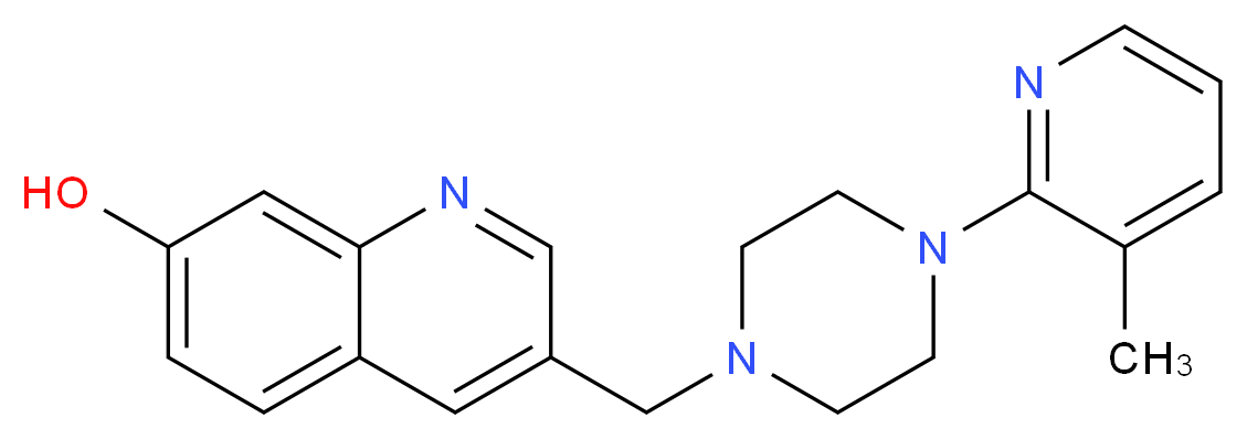 3-{[4-(3-methylpyridin-2-yl)piperazin-1-yl]methyl}quinolin-7-ol_Molecular_structure_CAS_)