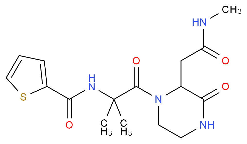 N-(1,1-dimethyl-2-{2-[2-(methylamino)-2-oxoethyl]-3-oxopiperazin-1-yl}-2-oxoethyl)thiophene-2-carboxamide_Molecular_structure_CAS_)