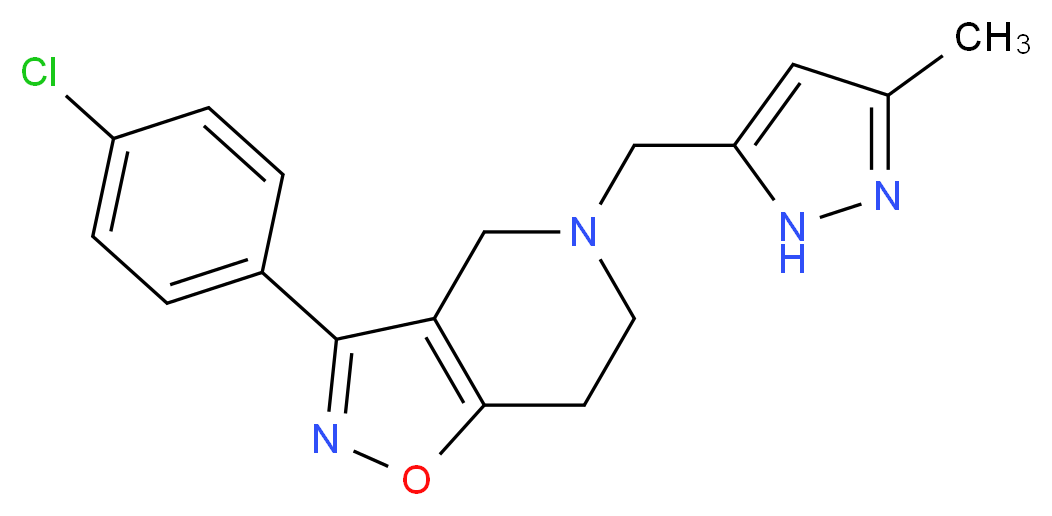 3-(4-chlorophenyl)-5-[(3-methyl-1H-pyrazol-5-yl)methyl]-4,5,6,7-tetrahydroisoxazolo[4,5-c]pyridine_Molecular_structure_CAS_)
