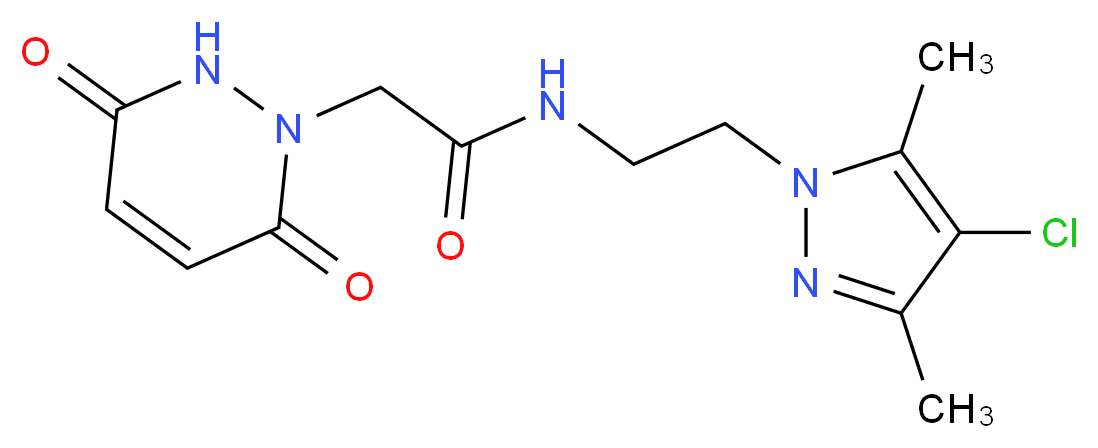 N-[2-(4-chloro-3,5-dimethyl-1H-pyrazol-1-yl)ethyl]-2-(3,6-dioxo-3,6-dihydropyridazin-1(2H)-yl)acetamide_Molecular_structure_CAS_)