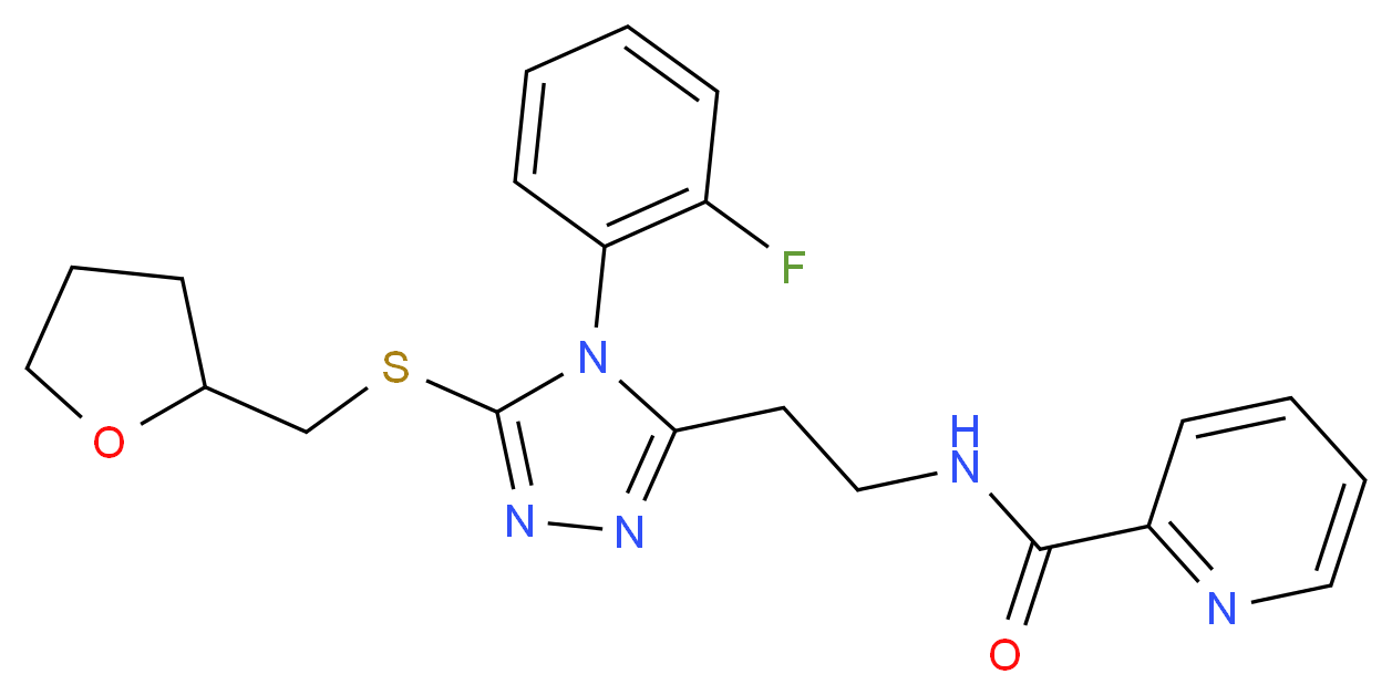 N-(2-{4-(2-fluorophenyl)-5-[(tetrahydro-2-furanylmethyl)thio]-4H-1,2,4-triazol-3-yl}ethyl)-2-pyridinecarboxamide_Molecular_structure_CAS_)