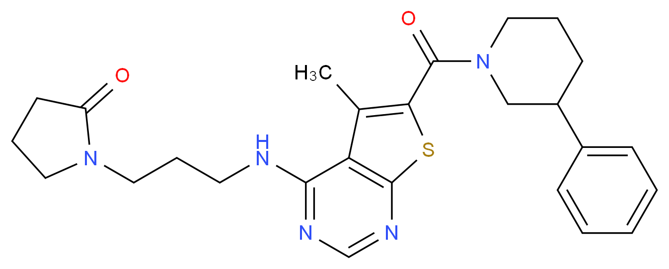 1-[3-({5-methyl-6-[(3-phenyl-1-piperidinyl)carbonyl]thieno[2,3-d]pyrimidin-4-yl}amino)propyl]-2-pyrrolidinone_Molecular_structure_CAS_)