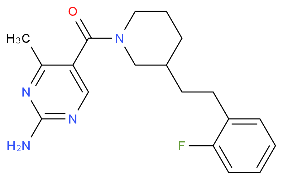 5-({3-[2-(2-fluorophenyl)ethyl]-1-piperidinyl}carbonyl)-4-methyl-2-pyrimidinamine_Molecular_structure_CAS_)