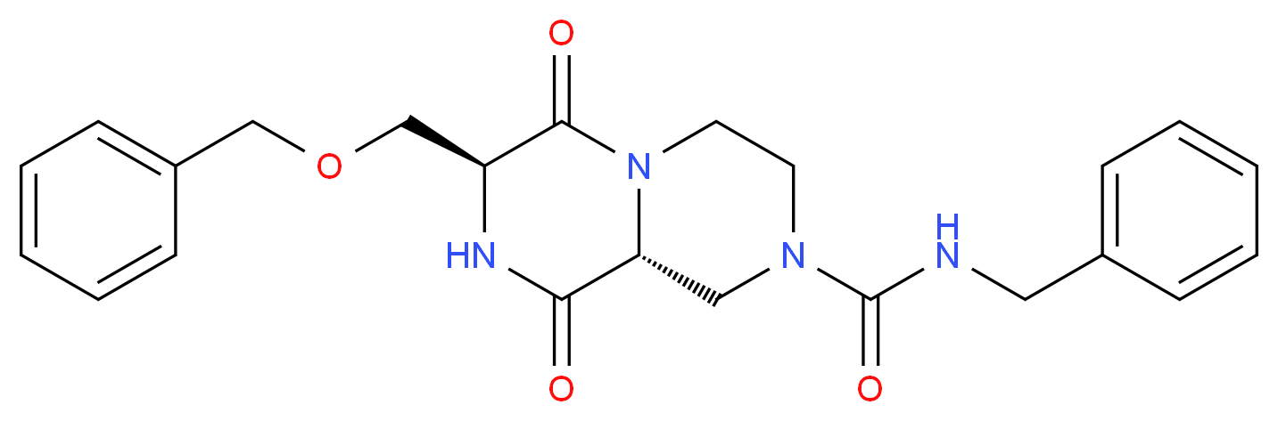 (7S,9aR)-N-benzyl-7-[(benzyloxy)methyl]-6,9-dioxooctahydro-2H-pyrazino[1,2-a]pyrazine-2-carboxamide_Molecular_structure_CAS_)