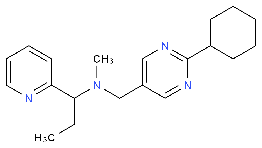 N-[(2-cyclohexylpyrimidin-5-yl)methyl]-N-methyl-1-pyridin-2-ylpropan-1-amine_Molecular_structure_CAS_)