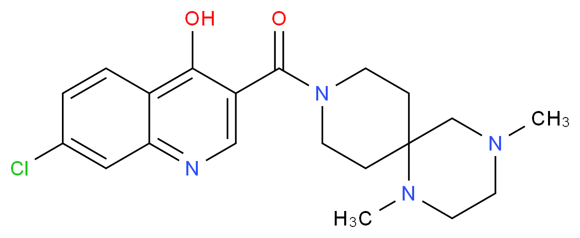 7-chloro-3-[(1,4-dimethyl-1,4,9-triazaspiro[5.5]undec-9-yl)carbonyl]quinolin-4-ol_Molecular_structure_CAS_)