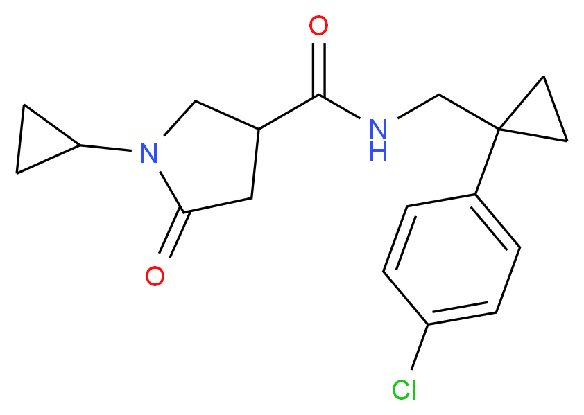 N-{[1-(4-chlorophenyl)cyclopropyl]methyl}-1-cyclopropyl-5-oxo-3-pyrrolidinecarboxamide_Molecular_structure_CAS_)