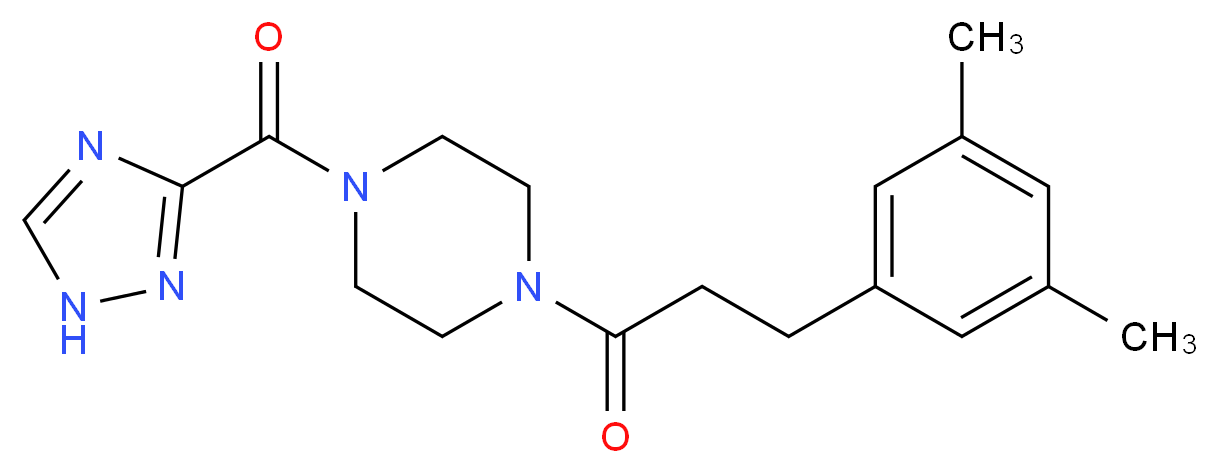 1-[3-(3,5-dimethylphenyl)propanoyl]-4-(1H-1,2,4-triazol-3-ylcarbonyl)piperazine_Molecular_structure_CAS_)