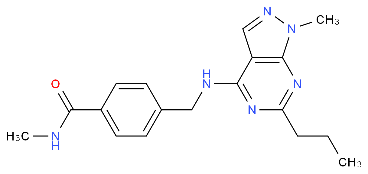 N-methyl-4-{[(1-methyl-6-propyl-1H-pyrazolo[3,4-d]pyrimidin-4-yl)amino]methyl}benzamide_Molecular_structure_CAS_)