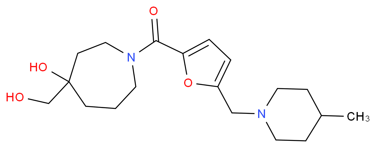 4-(hydroxymethyl)-1-{5-[(4-methyl-1-piperidinyl)methyl]-2-furoyl}-4-azepanol_Molecular_structure_CAS_)