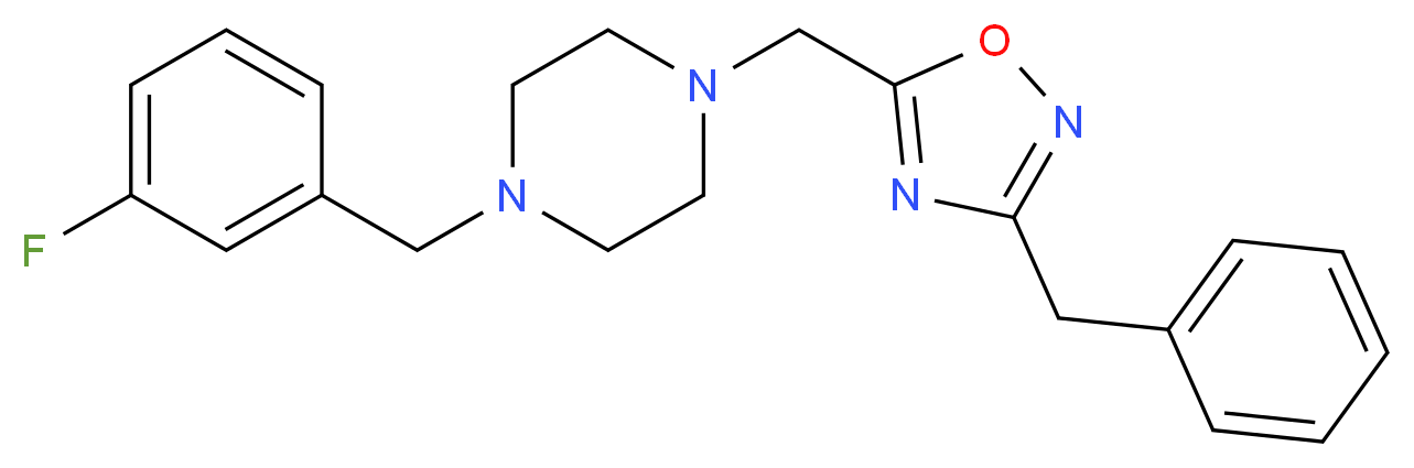 1-[(3-benzyl-1,2,4-oxadiazol-5-yl)methyl]-4-(3-fluorobenzyl)piperazine_Molecular_structure_CAS_)