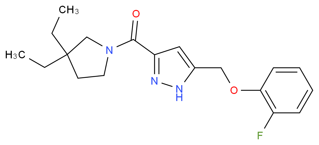 3-[(3,3-diethylpyrrolidin-1-yl)carbonyl]-5-[(2-fluorophenoxy)methyl]-1H-pyrazole_Molecular_structure_CAS_)
