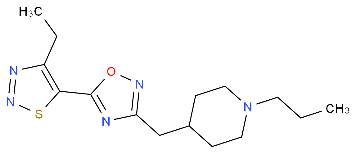 4-{[5-(4-ethyl-1,2,3-thiadiazol-5-yl)-1,2,4-oxadiazol-3-yl]methyl}-1-propylpiperidine_Molecular_structure_CAS_)