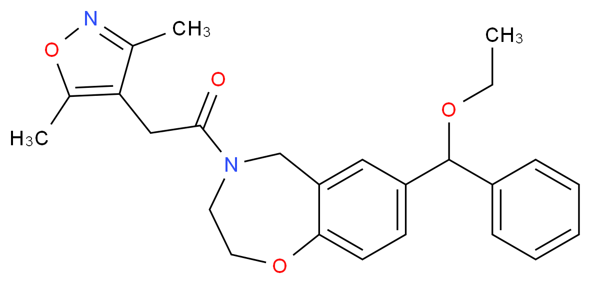 4-[(3,5-dimethyl-4-isoxazolyl)acetyl]-7-[ethoxy(phenyl)methyl]-2,3,4,5-tetrahydro-1,4-benzoxazepine_Molecular_structure_CAS_)